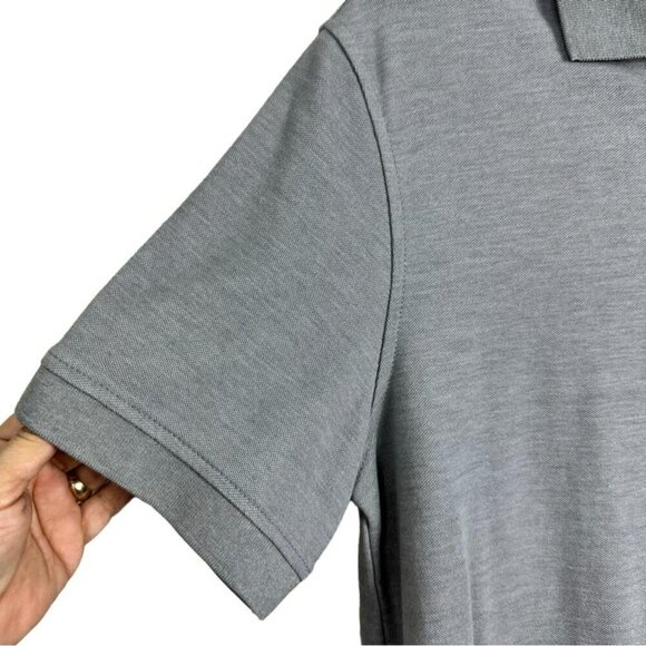 IZOD Polo Shirt Adult Large Grey White Logo Short Sleeve Cacual Mens - Picture 3 of 9